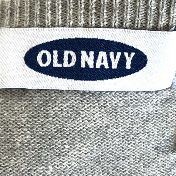 Old Navy Gray Embroidered Cardigan Sweater Medium - Picture 6 of 8